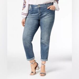 INC Plus Size Tummy Control Boyfriend Jeans